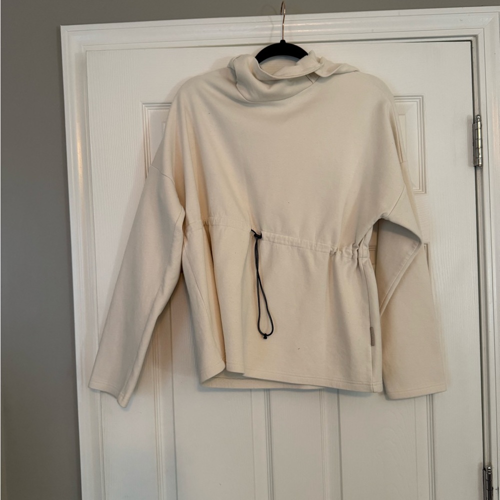 Varley Cream Hoodie with Drawstring